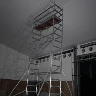 Single width aluminium scaffolding tower manufacturer in Hyderabad, compact mobile scaffolding for narrow spaces.