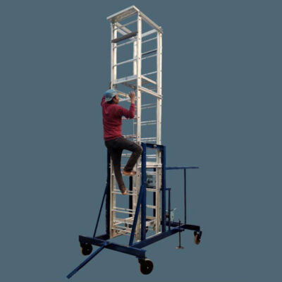 Heavy duty aluminium tiltable tower ladder with platform and wheels for industrial maintenance in Hyderabad