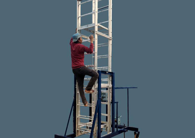 Heavy duty aluminium tiltable tower ladder with platform and wheels for industrial maintenance in Hyderabad
